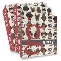 Hipster Dogs 3 Ring Binder - Full Wrap (Personalized)