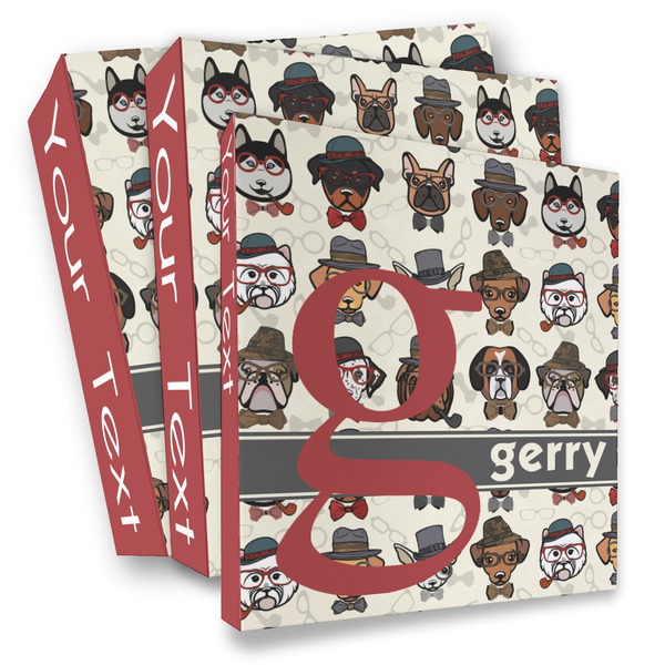 Custom Hipster Dogs 3 Ring Binder - Full Wrap (Personalized)