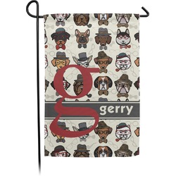 Hipster Dogs Small Garden Flag - Double Sided w/ Name and Initial
