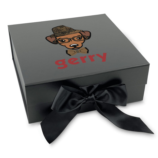 Custom Hipster Dogs Gift Box with Magnetic Lid - Black