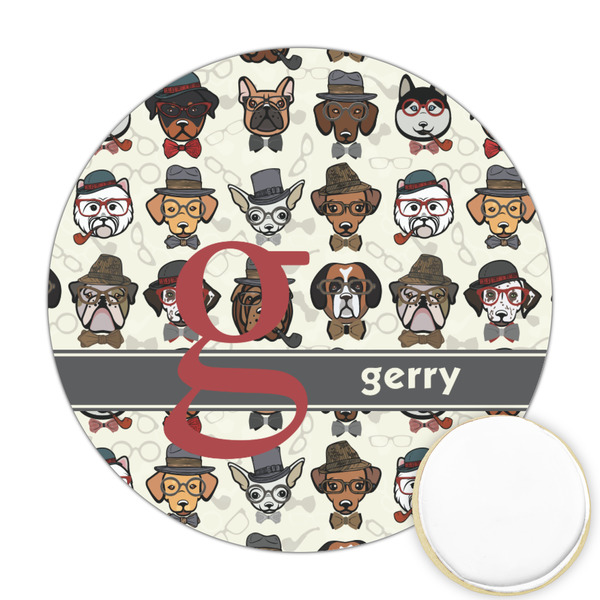 Custom Hipster Dogs Printed Cookie Topper - 2.5" (Personalized)