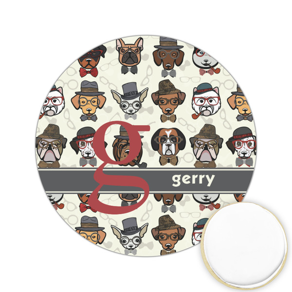 Custom Hipster Dogs Printed Cookie Topper - 2.15" (Personalized)