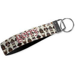 Hipster Dogs Webbing Keychain Fob - Large (Personalized)