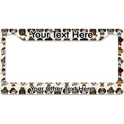 Hipster Dogs License Plate Frame - Style B (Personalized)