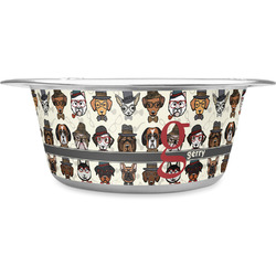 Hipster Dogs Stainless Steel Dog Bowl - Small (Personalized)
