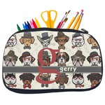 Hipster Dogs Neoprene Pencil Case - Medium w/ Name and Initial