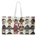Hipster Dogs Large Tote Bag with Rope Handles (Personalized)