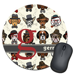 Hipster Dogs Round Mouse Pad (Personalized)