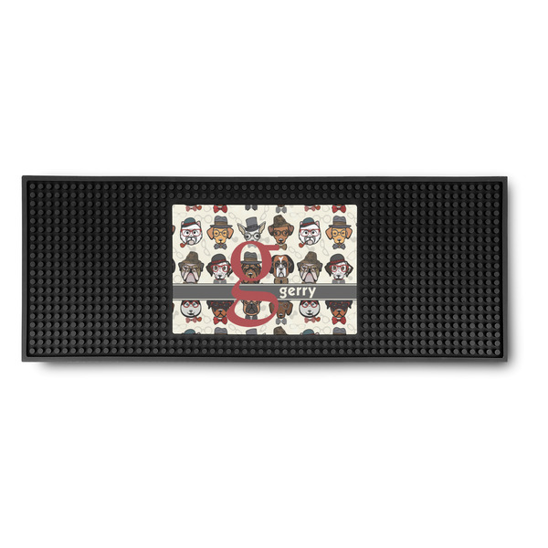 Custom Hipster Dogs Rubber Bar Mat (Personalized)