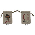 Hipster Dogs Small Burlap Gift Bag - Front & Back (Personalized)