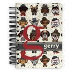 Hipster Dogs Spiral Notebook - 5x7 w/ Name and Initial