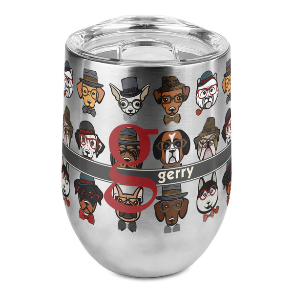 Custom Hipster Dogs Stemless Wine Tumbler - Full Print (Personalized)