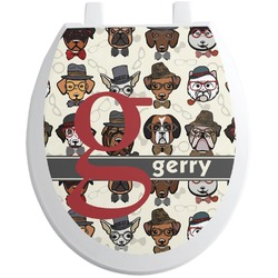 Hipster Dogs Toilet Seat Decal (Personalized)
