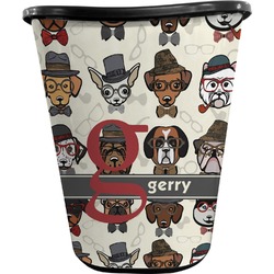Hipster Dogs Waste Basket - Double Sided (Black) (Personalized)