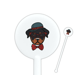 Hipster Dogs 5.5" Round Plastic Stir Sticks - White - Single Sided