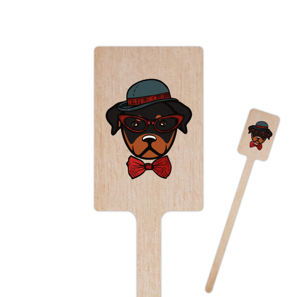 Custom Hipster Dogs 6.25" Rectangle Wooden Stir Sticks - Double Sided