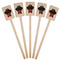 Hipster Dogs Wooden 6.25" Stir Stick - Rectangular - Fan View