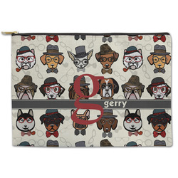 Hipster Dogs Zipper Pouch - Large - 12.5"x8.5" (Personalized)