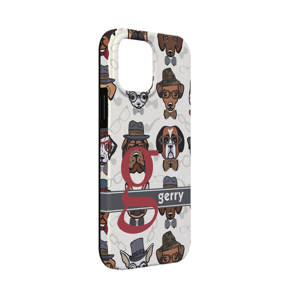 Custom Hipster Dogs iPhone Case - Rubber Lined - iPhone 13 Mini (Personalized)