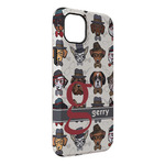 Hipster Dogs iPhone Case - Rubber Lined - iPhone 14 Plus (Personalized)