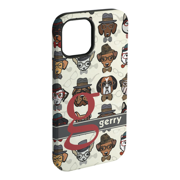 Custom Hipster Dogs iPhone Case - Rubber Lined - iPhone 15 Plus (Personalized)