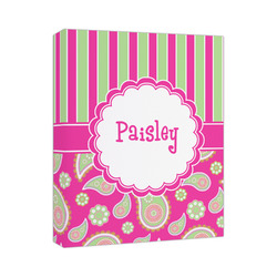 Pink & Green Paisley and Stripes Canvas Print - 11x14 (Personalized)