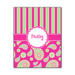 Pink & Green Paisley and Stripes Wood Print - 11x14 (Personalized)