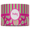 Pink & Green Paisley and Stripes 16" Drum Lampshade - FRONT (Fabric)