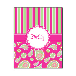 Pink & Green Paisley and Stripes Wood Print - 16x20 (Personalized)