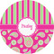 Pink & Green Paisley and Stripes 2" Multipurpose Round Labels - Single Sticker