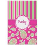 Pink & Green Paisley and Stripes Poster - Matte - 24x36 (Personalized)