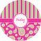 Pink & Green Paisley and Stripes 3" Multipurpose Round Labels - Single Sticker