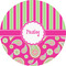 Pink & Green Paisley and Stripes 5" Multipurpose Round Label - Single Sticker