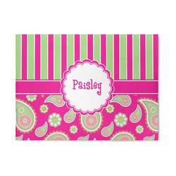 Pink & Green Paisley and Stripes 5' x 7' Indoor Area Rug (Personalized)