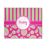 Pink & Green Paisley and Stripes 8' x 10' Patio Rug (Personalized)