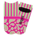 Pink & Green Paisley and Stripes Adult Ankle Socks