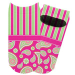 Pink & Green Paisley and Stripes Adult Ankle Socks