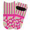 Pink & Green Paisley and Stripes Adult Ankle Socks - Single Pair - Front and Back