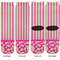 Pink & Green Paisley and Stripes Adult Crew Socks - Double Pair - Front and Back - Apvl