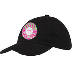 Pink & Green Paisley and Stripes Baseball Cap - Black (Personalized)