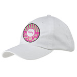 Pink & Green Paisley and Stripes Baseball Cap - White (Personalized)