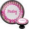 Pink & Green Paisley and Stripes Black Custom Cabinet Knob (Front and Side)