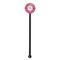 Pink & Green Paisley and Stripes Black Plastic 5.5" Stir Stick - Round - Single Stick