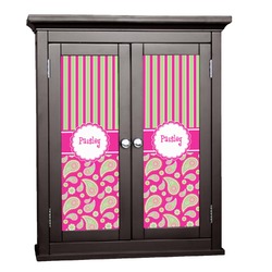 Pink & Green Paisley and Stripes Cabinet Decal - XLarge (Personalized)