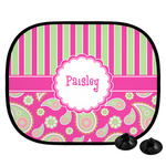 Pink & Green Paisley and Stripes Car Side Window Sun Shade (Personalized)