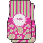 Pink & Green Paisley and Stripes Car Floor Mats (Personalized)