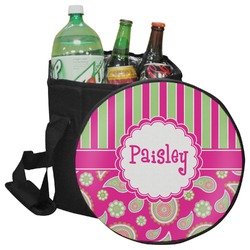 Pink & Green Paisley and Stripes Collapsible Cooler & Seat (Personalized)
