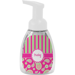 Pink & Green Paisley and Stripes Foam Soap Bottle (Personalized)