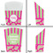 Pink & Green Paisley and Stripes French Fry Favor Box - Front & Back View