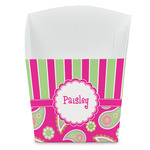 Pink & Green Paisley and Stripes French Fry Favor Boxes (Personalized)